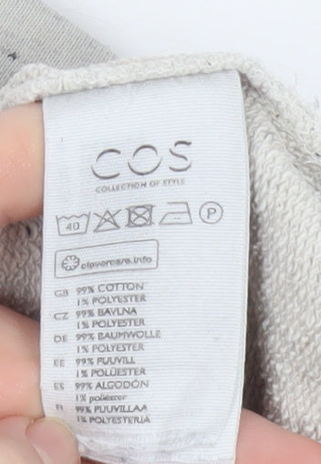 Additional view of COS Women’s Grey Speckled Bow Neck Pullover Sweatshirt, size UK 12