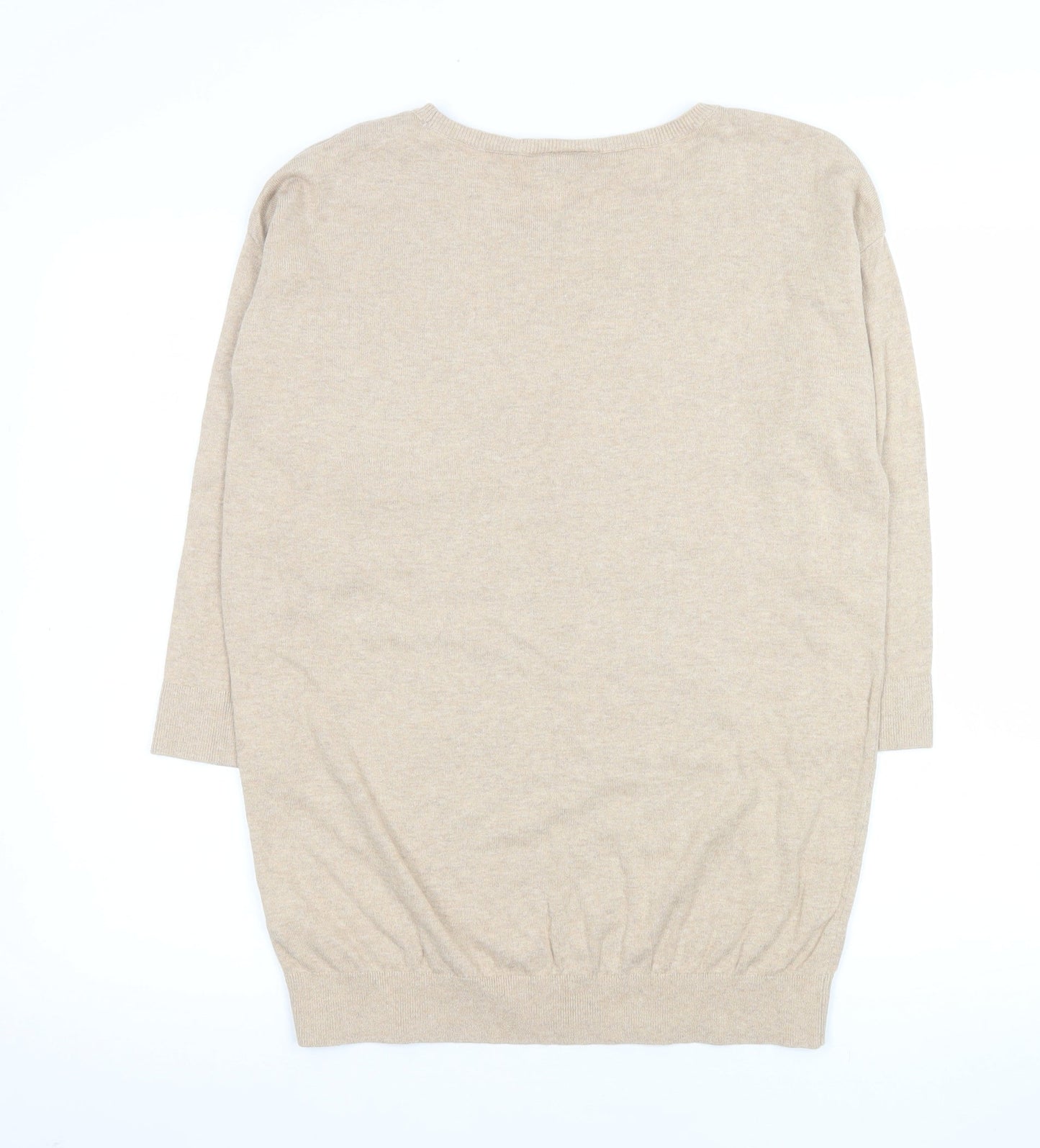 Wallis Womens Beige Butterfly Beaded Cotton Jumper Size S