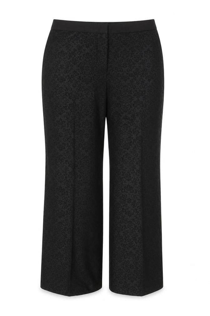 Next Women’s Black Floral Jacquard Dress Pants Size 18 Regular