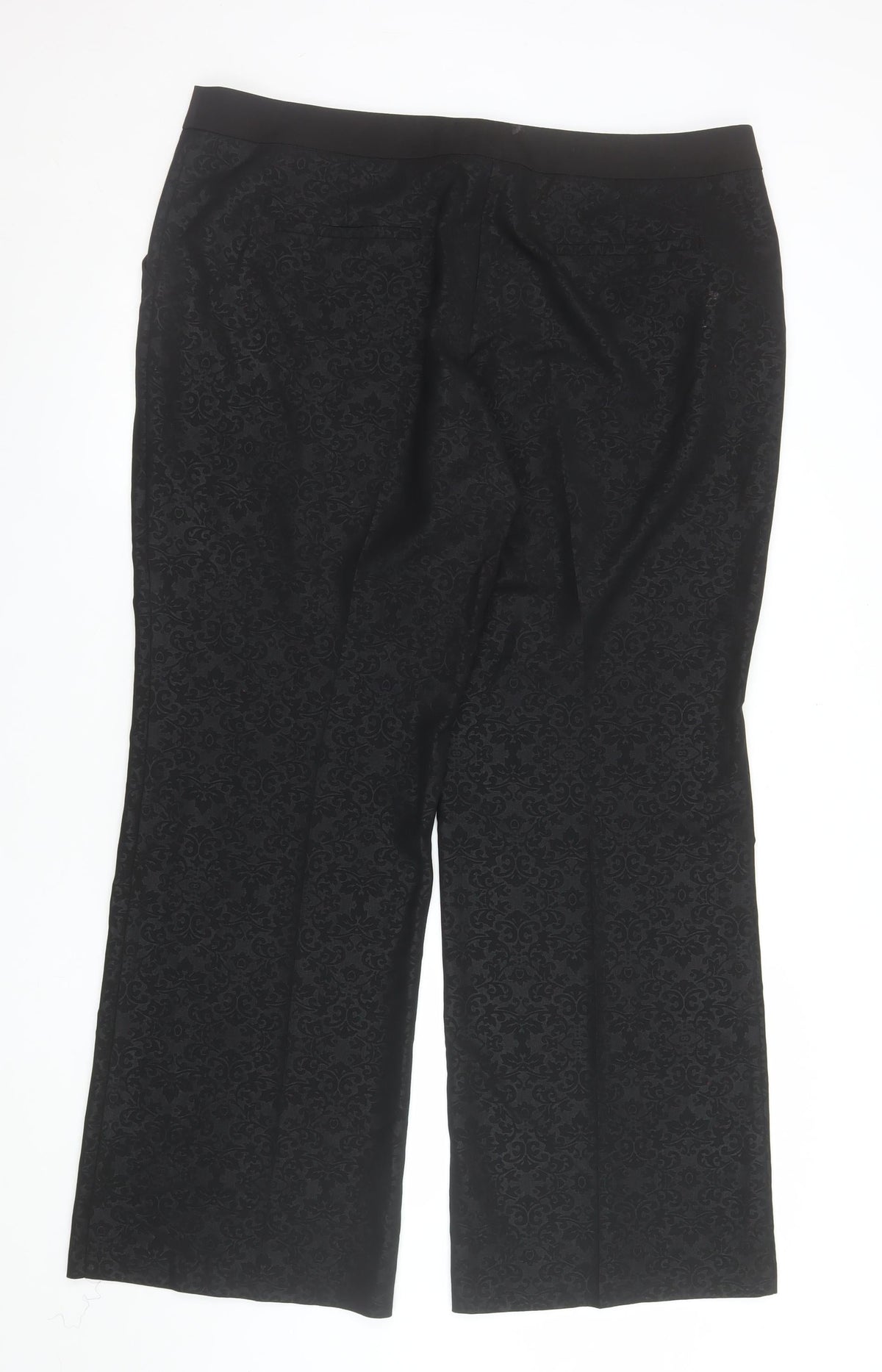 Next Women’s Black Floral Jacquard Dress Pants Size 18 Regular