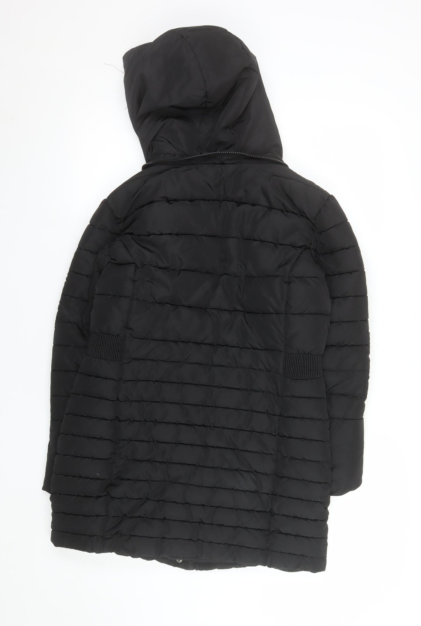 Next Girls Black 13 Years Puffer Coat Hooded Long Quilted Winter Jacket
