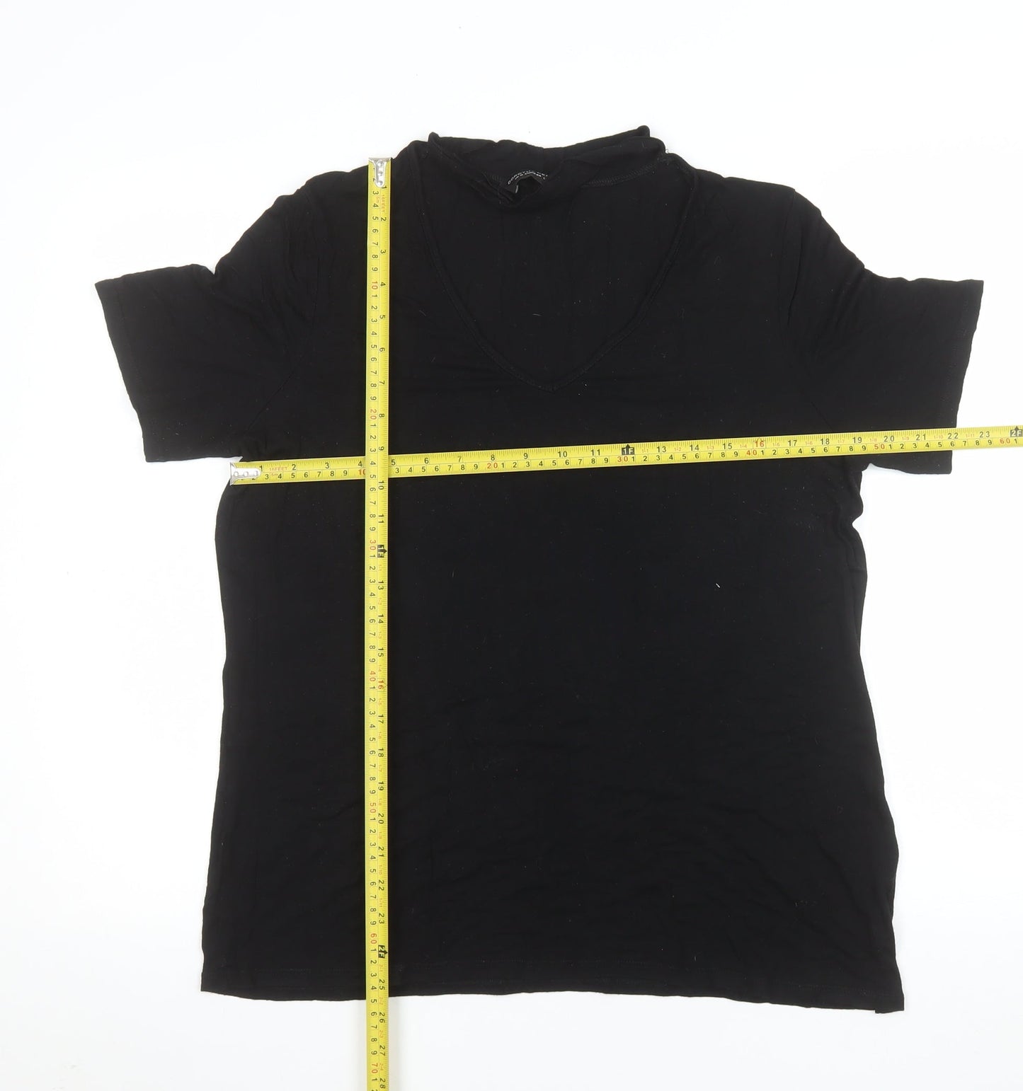 Dorothy Perkins Women’s Black V-Neck Jersey T-Shirt Size 16