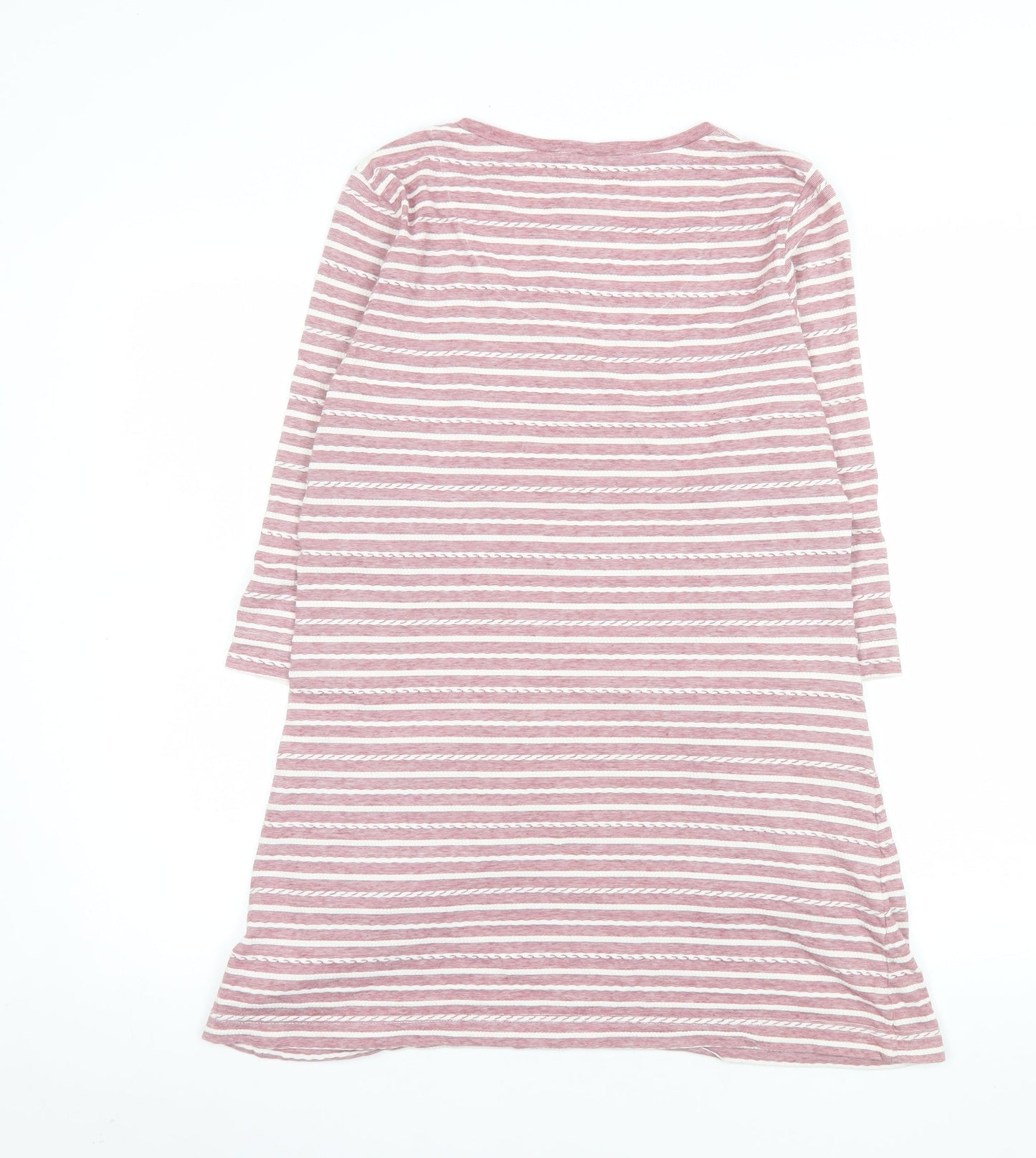 Weird Fish Women Pink Striped T-Shirt Dress Size 14 Casual