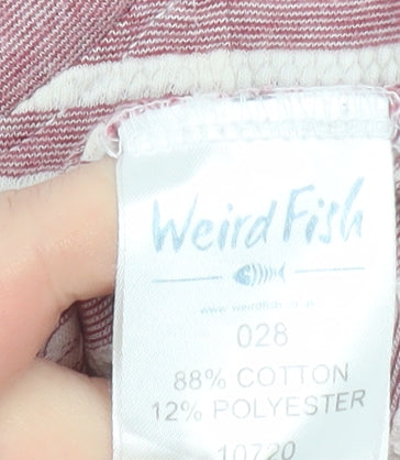 Weird Fish Women Pink Striped T-Shirt Dress Size 14 Casual