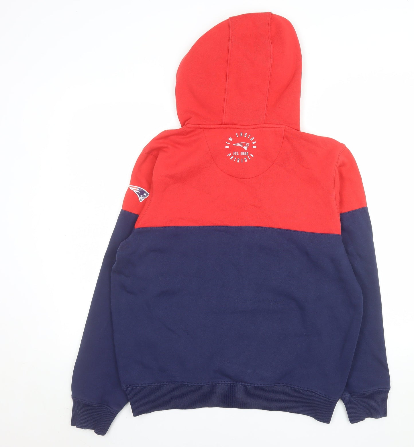 NFL Team Apparel Men’s Red Blue New England Patriots Pullover Hoodie M