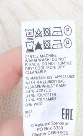 Marks and Spencer Womens Ivory Fair Isle Knit Jumper XS