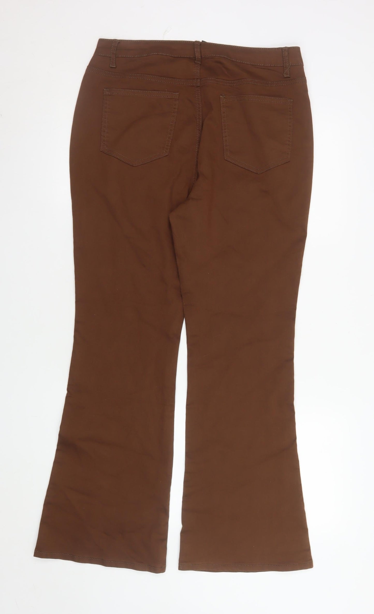 Gilipur Women’s Dark Khaki Flared Trousers XL Cotton Blend