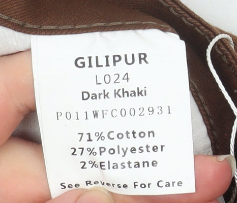 Gilipur Women’s Dark Khaki Flared Trousers XL Cotton Blend