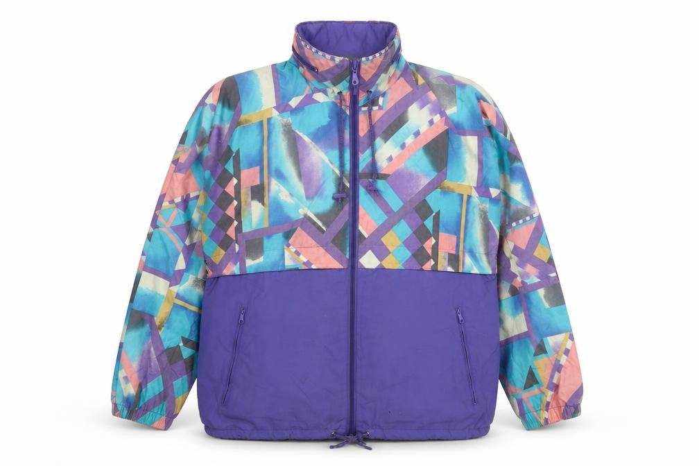 Rodeo Teens Multicoloured 80s Geometric Windbreaker Jacket Size 164