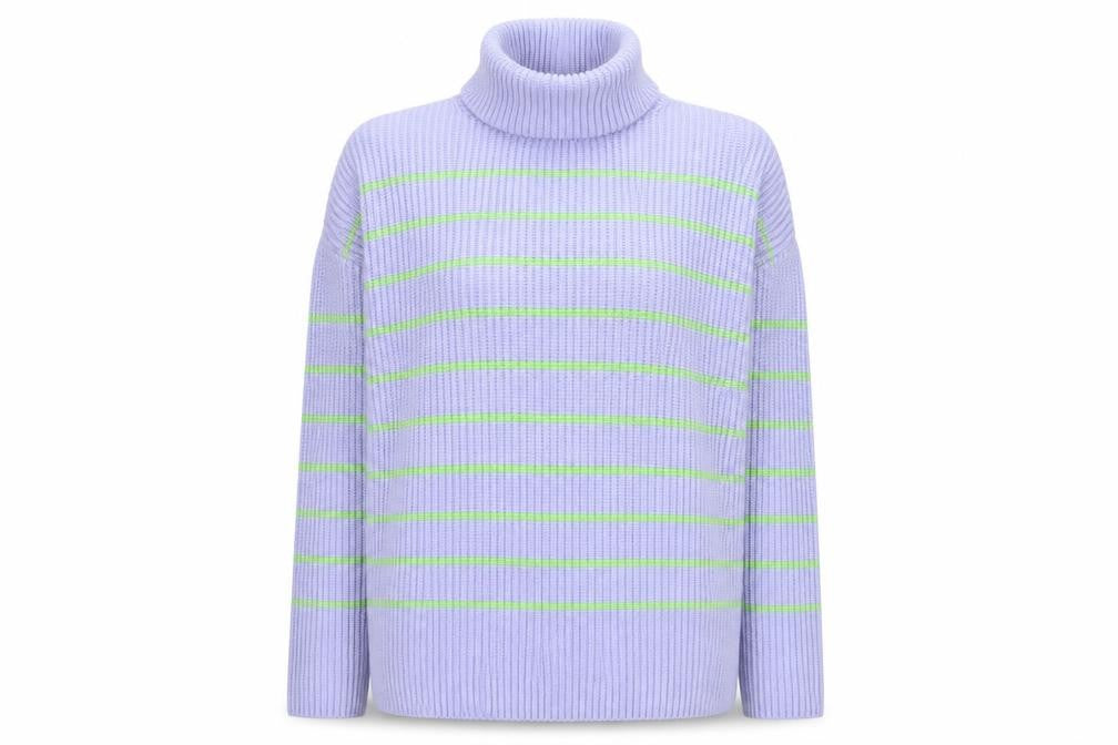 Marks & Spencer Women's Purple Roll Neck Ribbed Jumper M