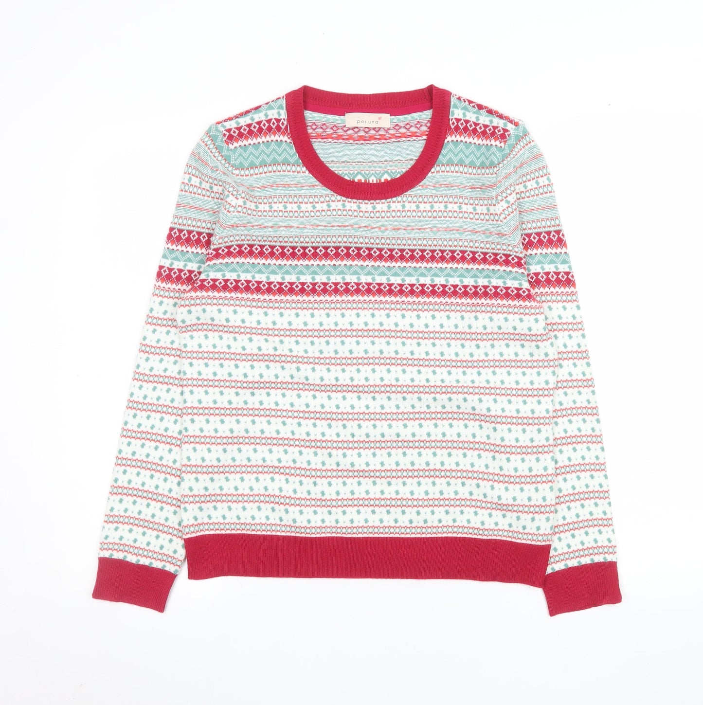 Marks and Spencer Women’s Multicoloured Fair Isle Pullover Jumper UK 14