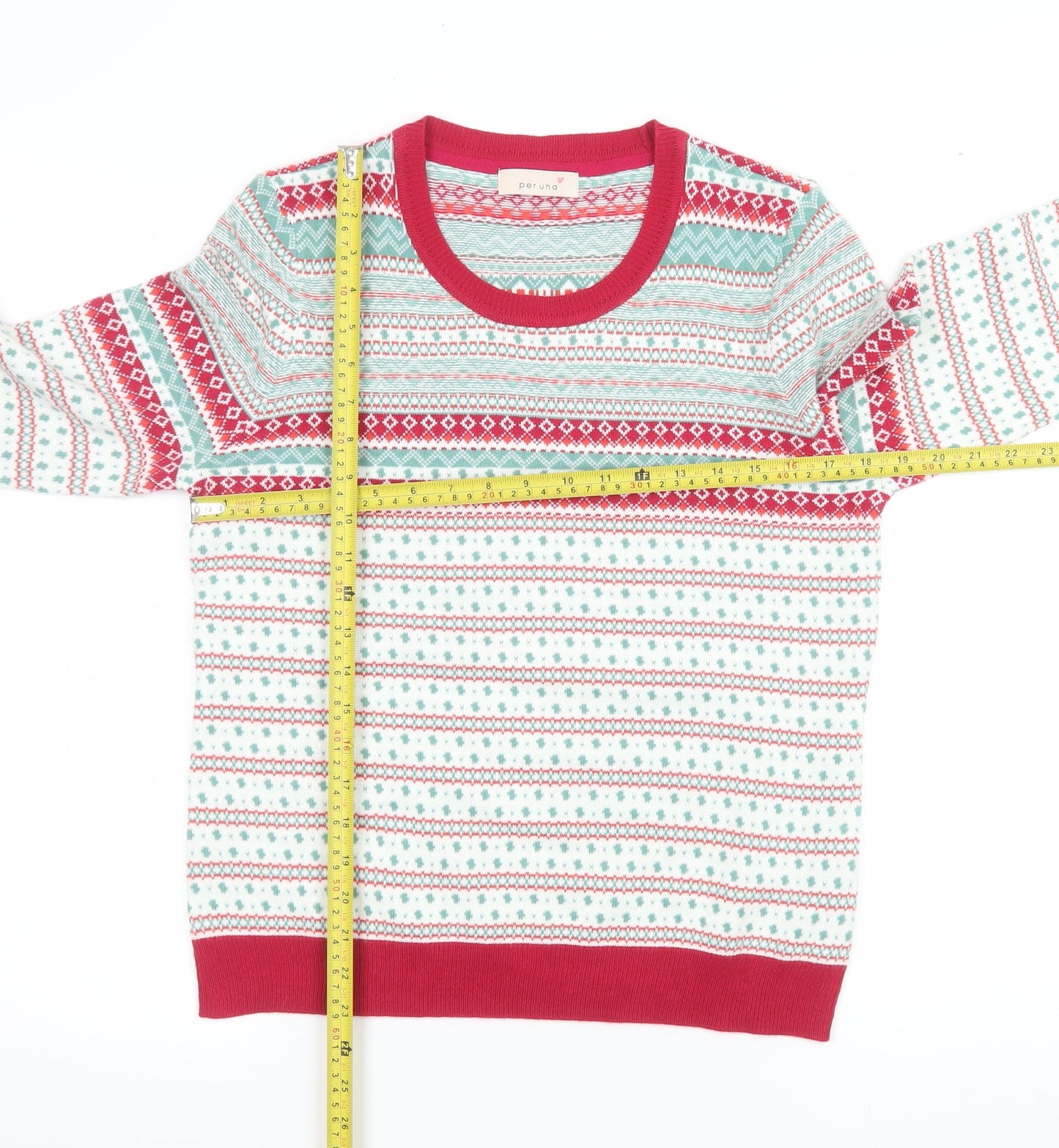 Marks and Spencer Women’s Multicoloured Fair Isle Pullover Jumper UK 14
