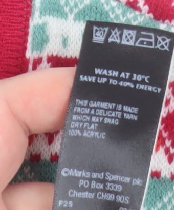 Marks and Spencer Women’s Multicoloured Fair Isle Pullover Jumper UK 14