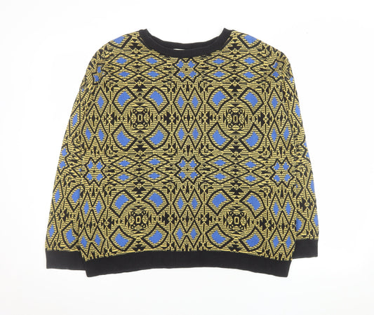 Zara Men’s Multicoloured Geometric Knit Jumper Size M