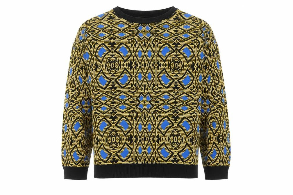 Zara Men’s Multicoloured Geometric Knit Jumper Size M