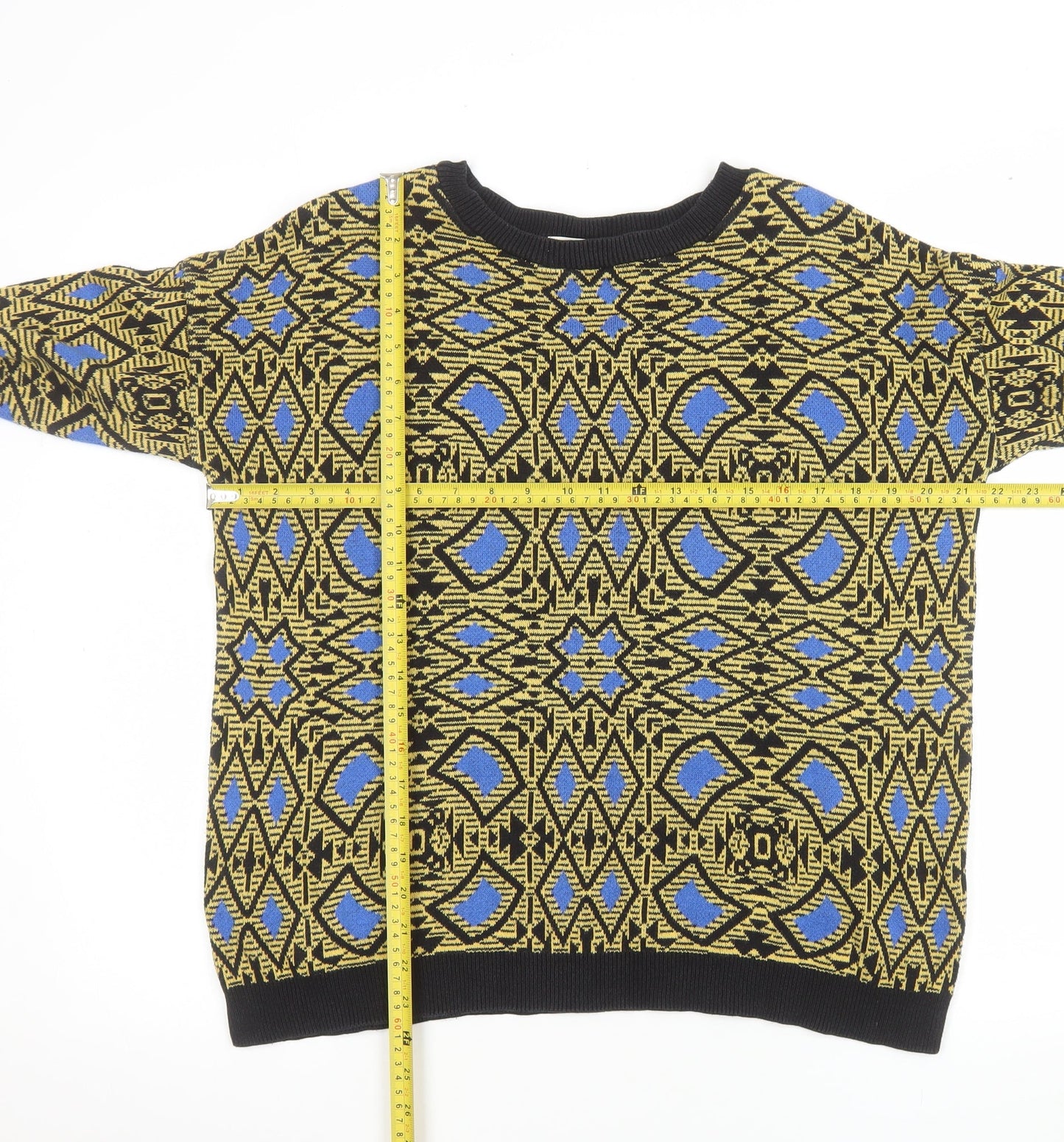 Zara Men’s Multicoloured Geometric Knit Jumper Size M