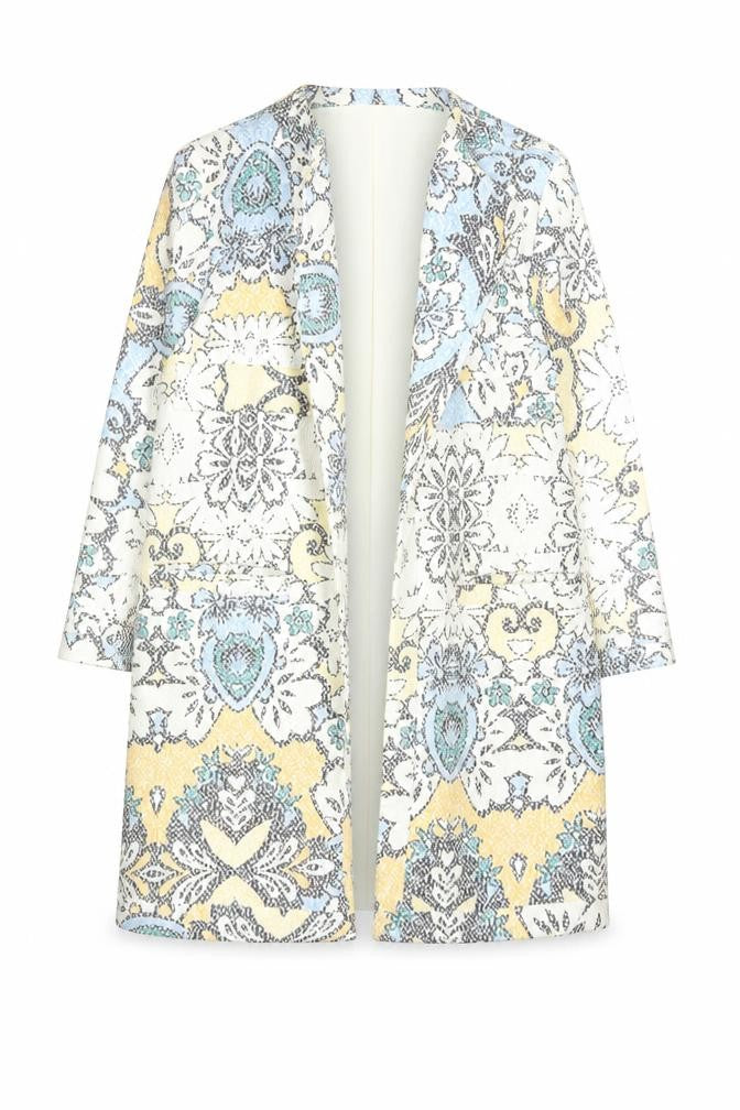 Zara Basic Womens Multicoloured Medium Long Blazer Jacket Cotton Blend