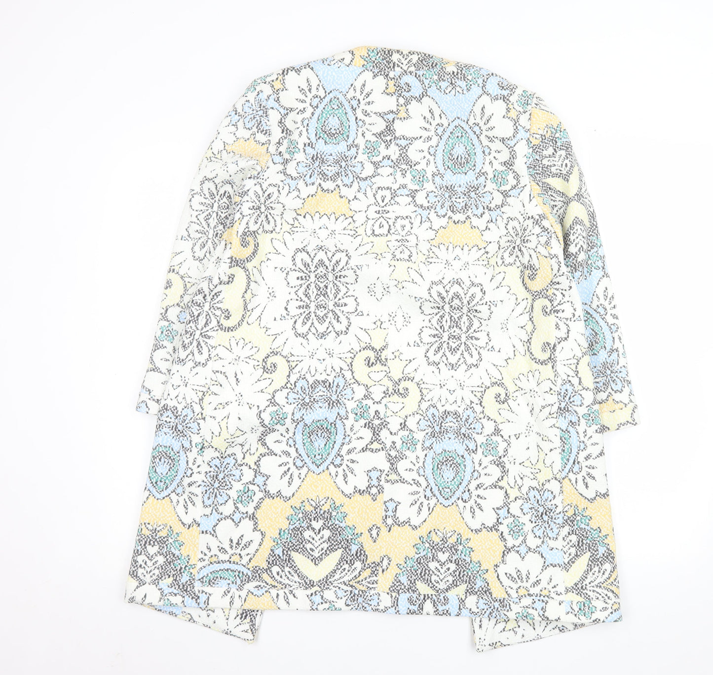 Zara Basic Womens Multicoloured Medium Long Blazer Jacket Cotton Blend