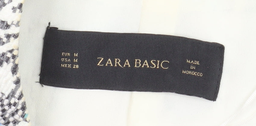 Zara Basic Womens Multicoloured Medium Long Blazer Jacket Cotton Blend