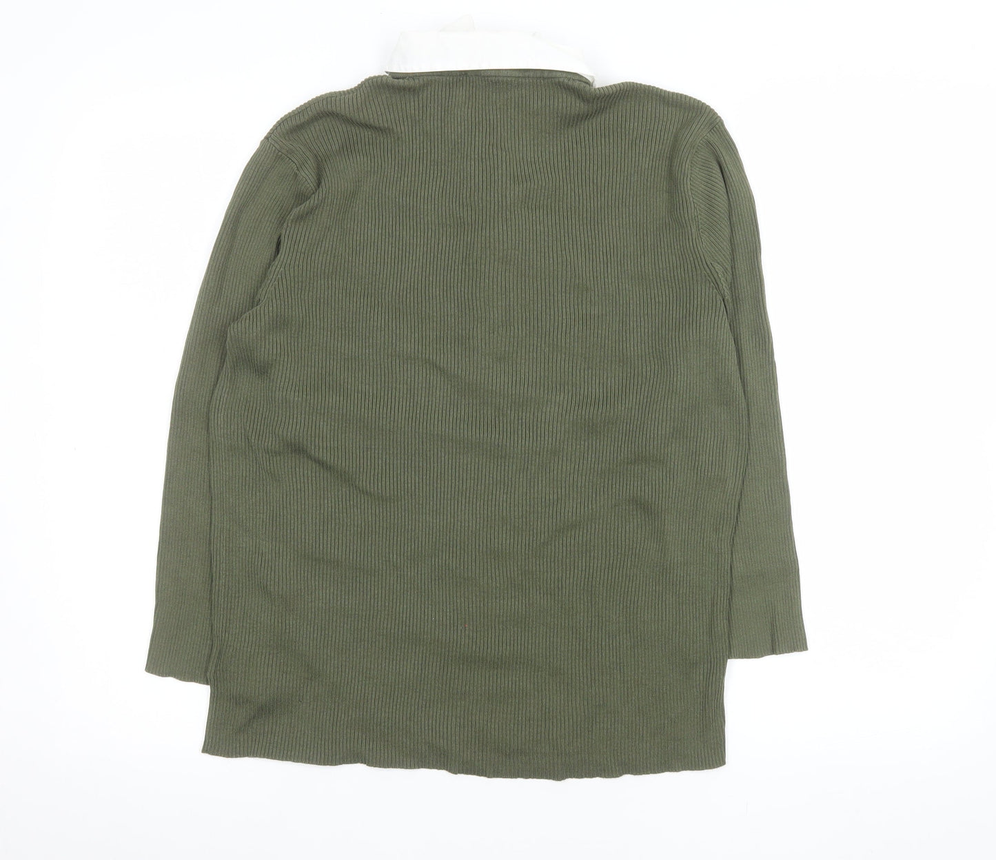 Ralph Lauren Women's Green Collared Button-Up Long Sleeve Top XL