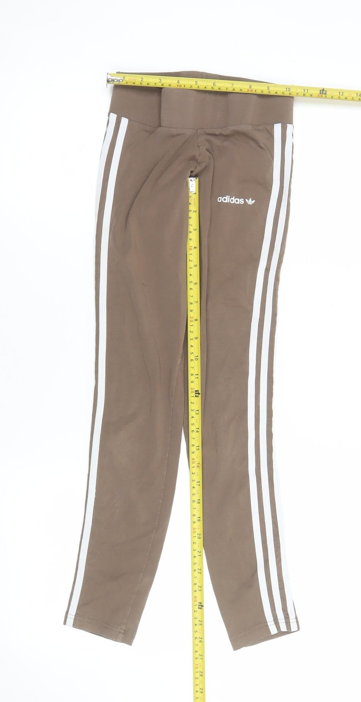 Adidas Womens Brown Skinny Leggings XS Cotton Stretch Activewear