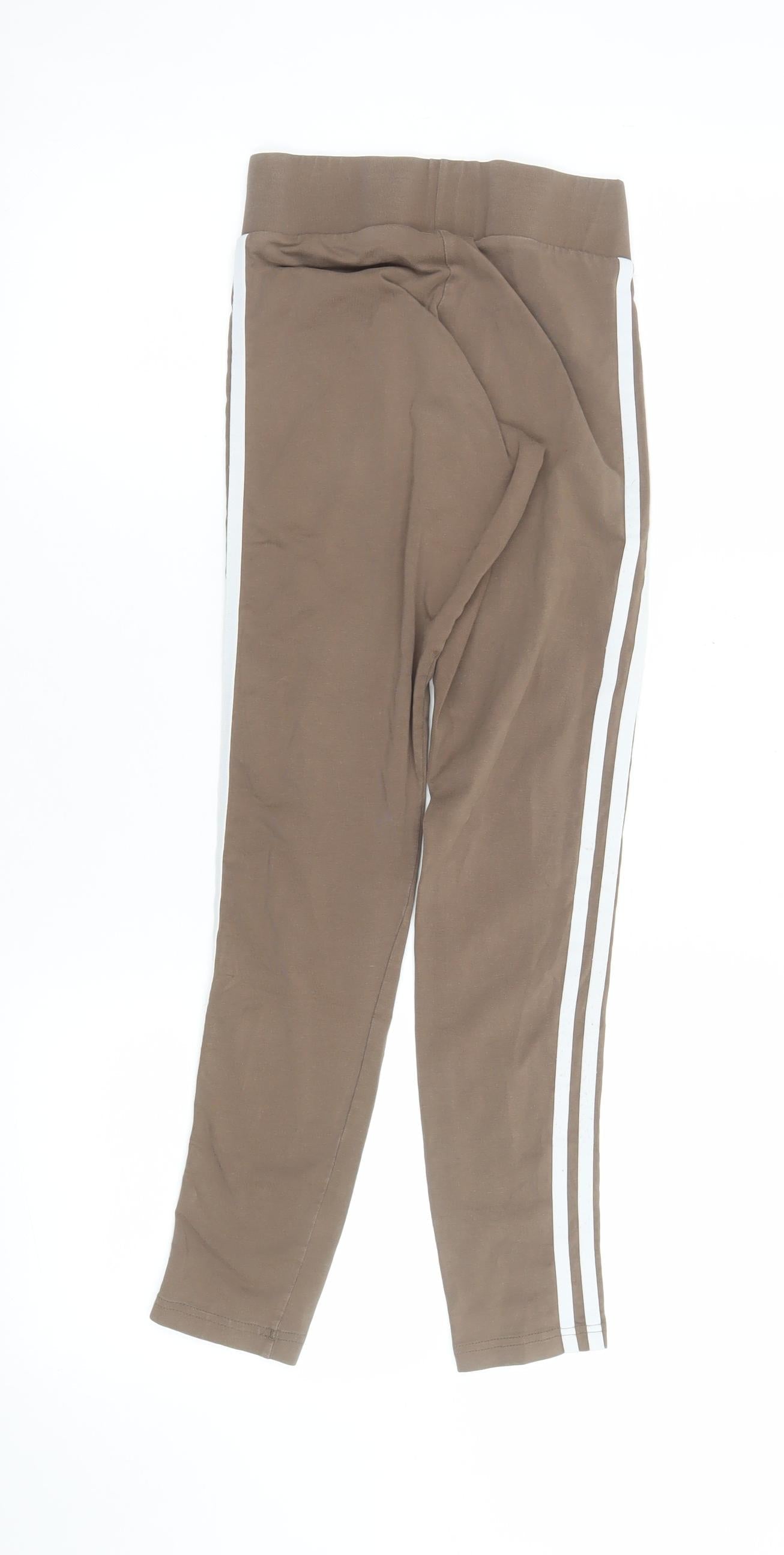 Adidas Womens Brown Skinny Leggings XS Cotton Stretch Activewear