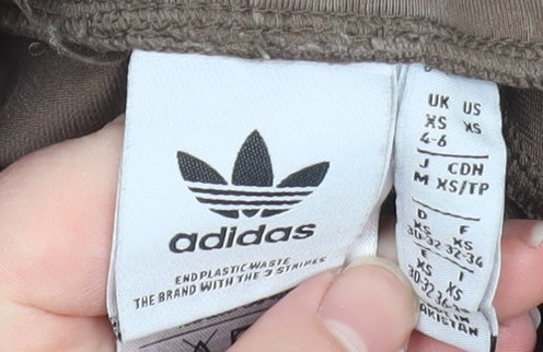 Adidas Womens Brown Skinny Leggings XS Cotton Stretch Activewear