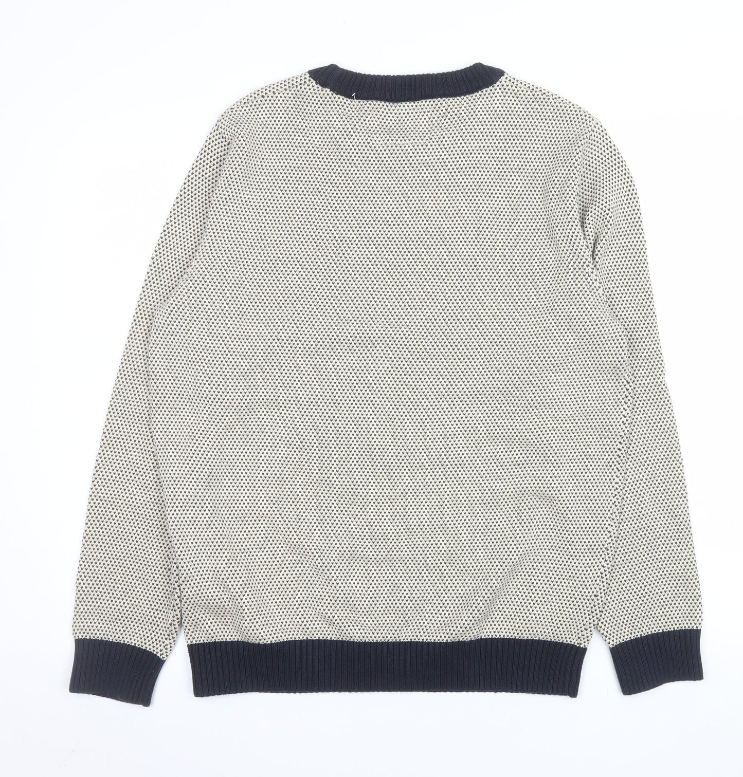 Joules Men’s Beige Cotton Crew Neck Jumper Size M Classic Knit