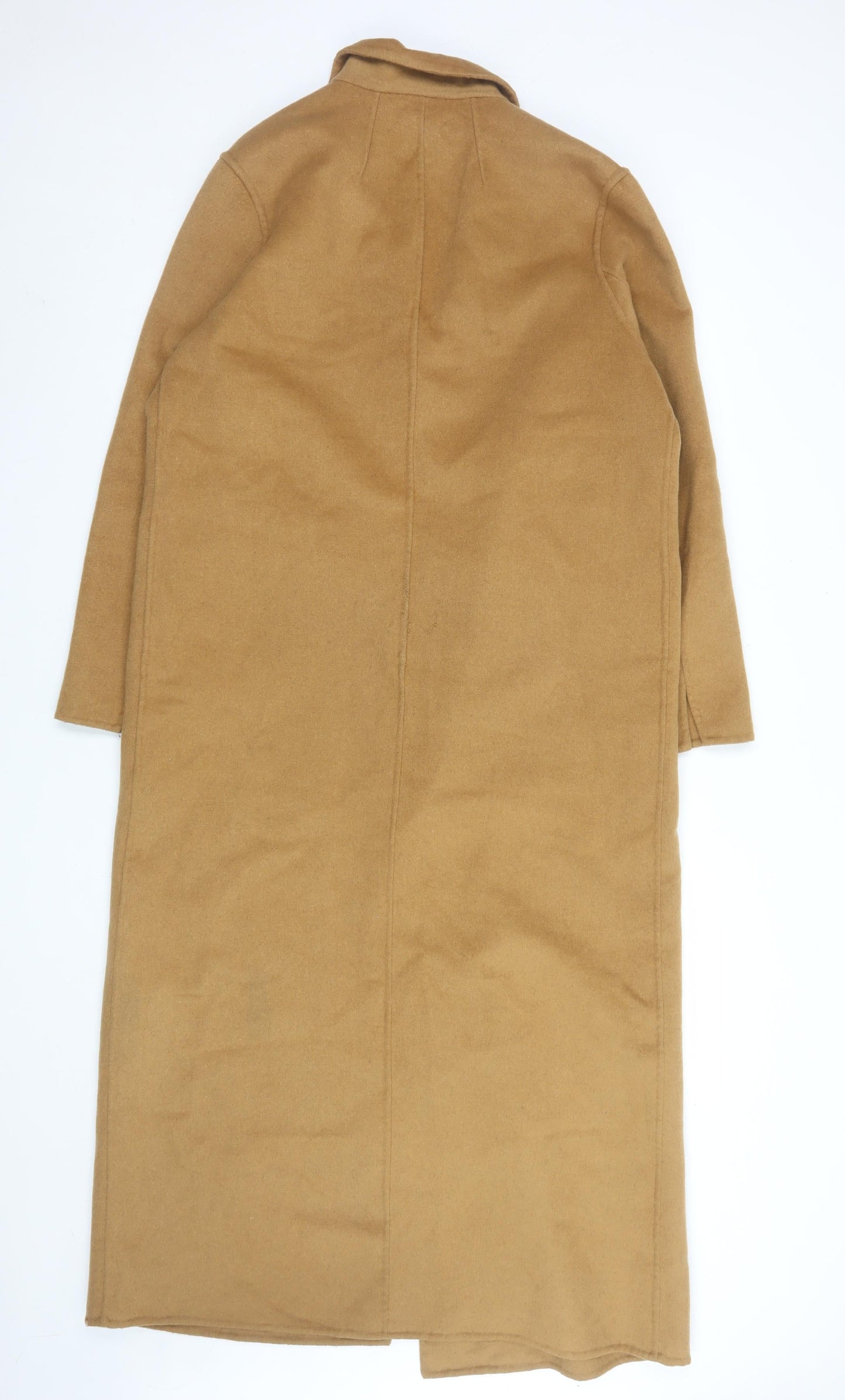 Topshop Women Beige Wool Blend Long Overcoat Size 12