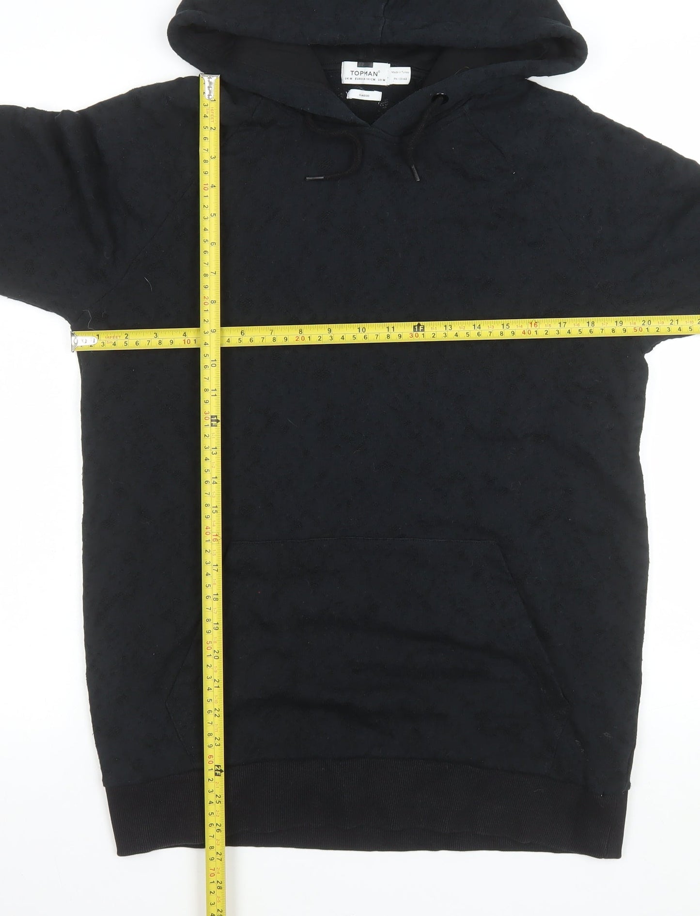 Topman Men's Black Classic Pullover Hoodie Size M