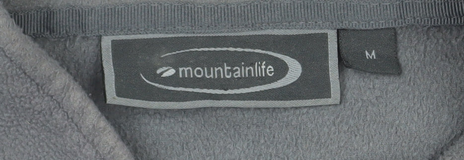 Mountainlife Men’s Grey Full Zip Fleece Jacket M Outdoor Hiking
