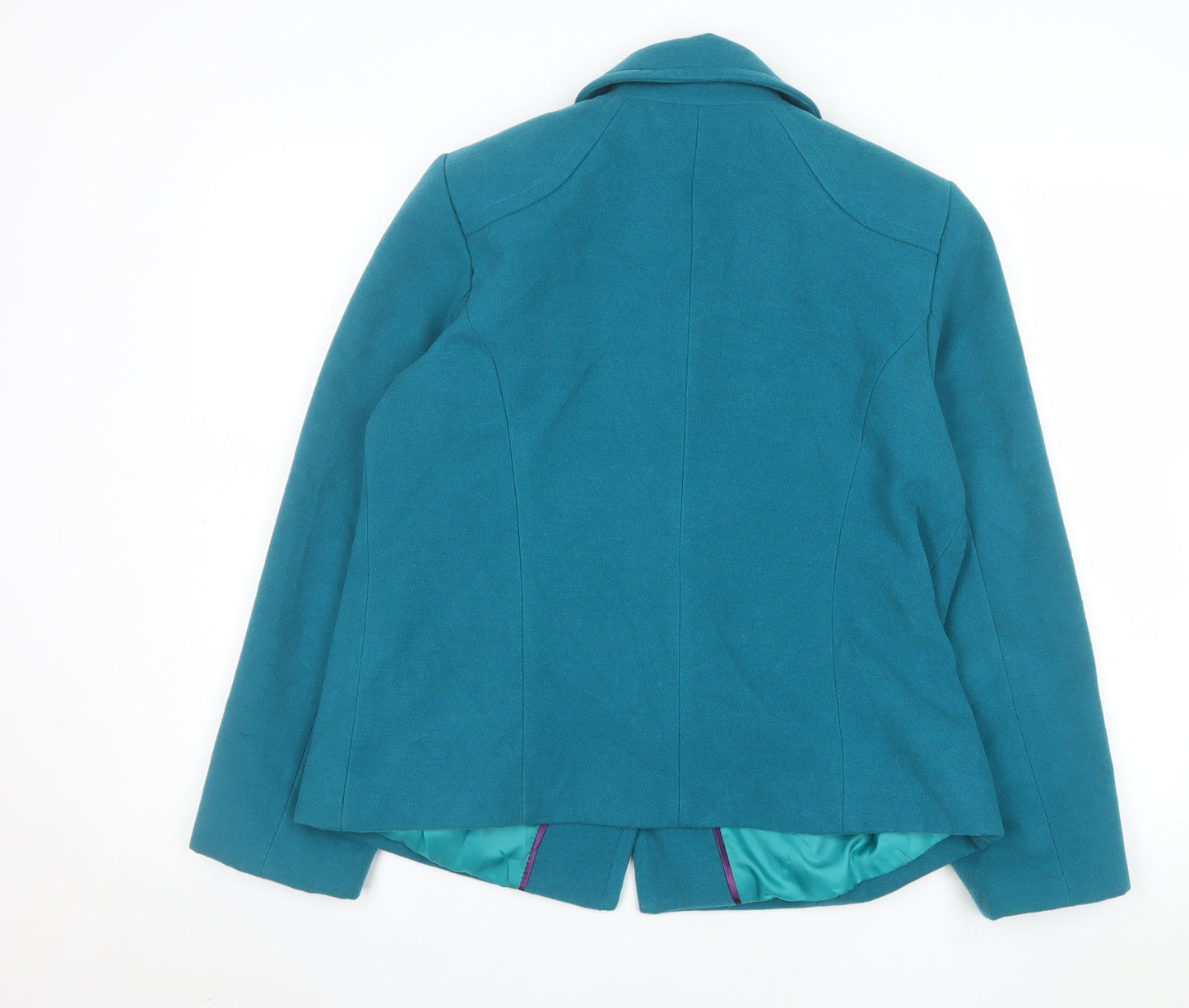 Bm Women Blue Short Button-Up Lined Jacket Size 12