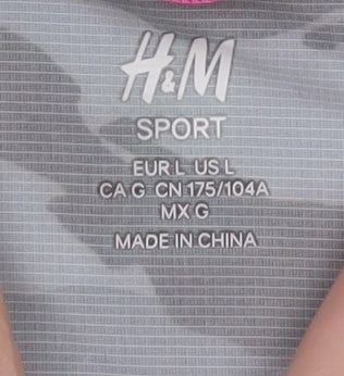 H&M Sport Women's Grey Camo Hooded Anorak Jacket Size 16