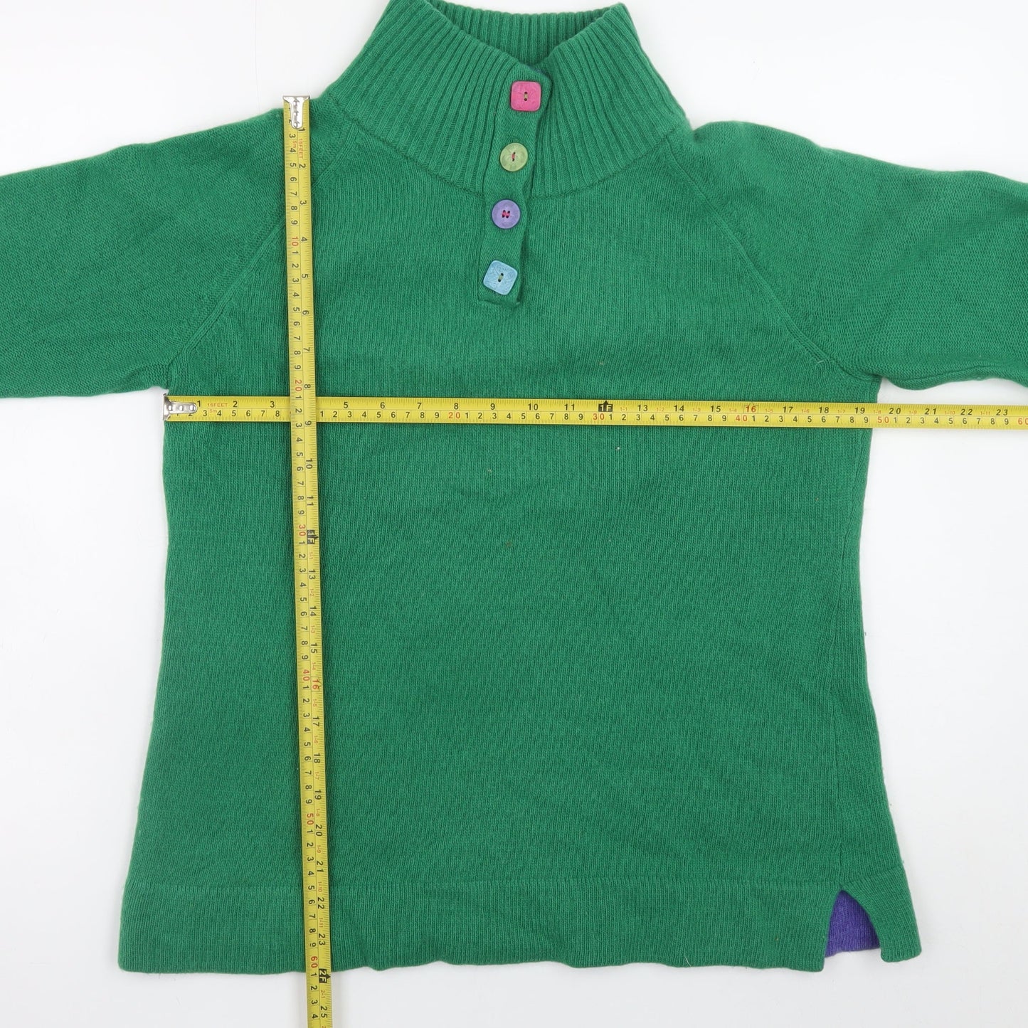Mistral Women’s Green Lambswool Henley Jumper Size 16