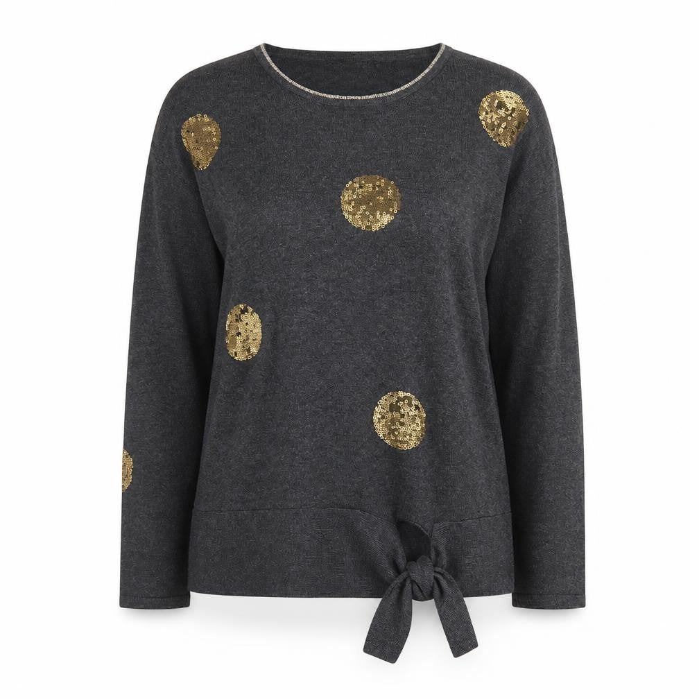 Trend by Captain Tortue Women's Grey Sequin Spot Jumper Size 12