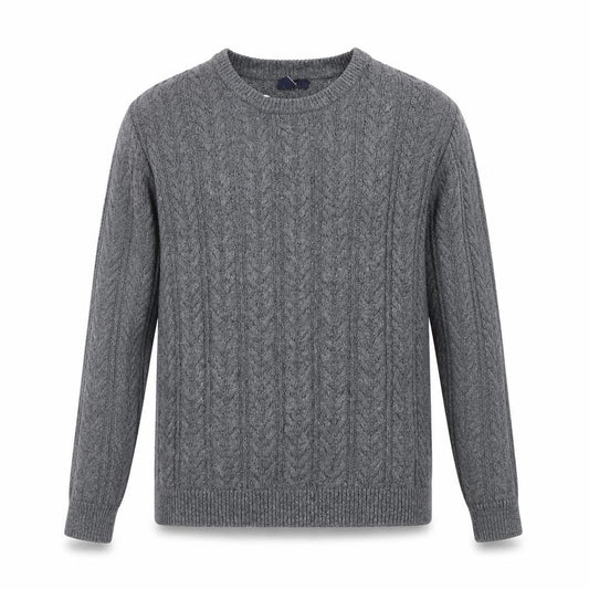 Gap Men's Grey Cable-Knit Cotton Crew Neck Jumper XL