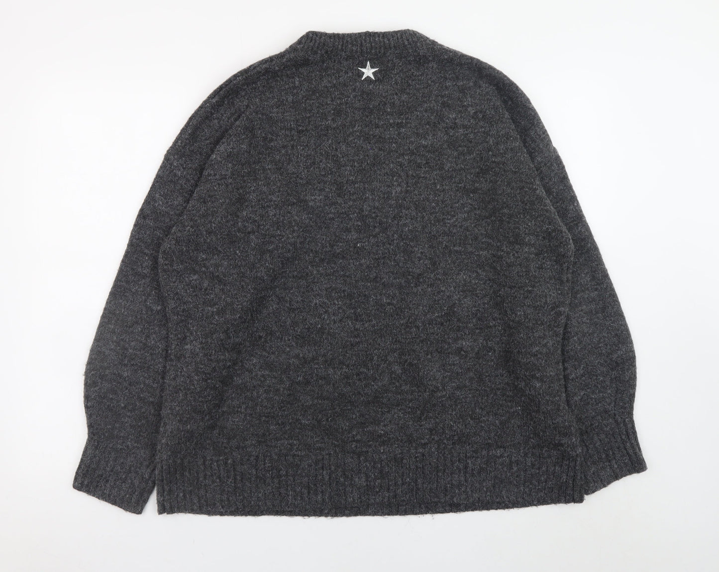 Next Women’s Grey Star Embellished Pullover Jumper Size L