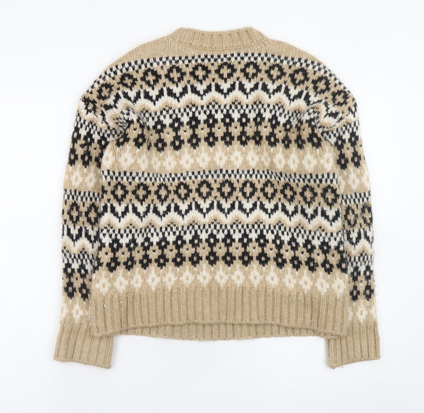 Marks and Spencer Women’s Beige Fair Isle Knit Jumper XS