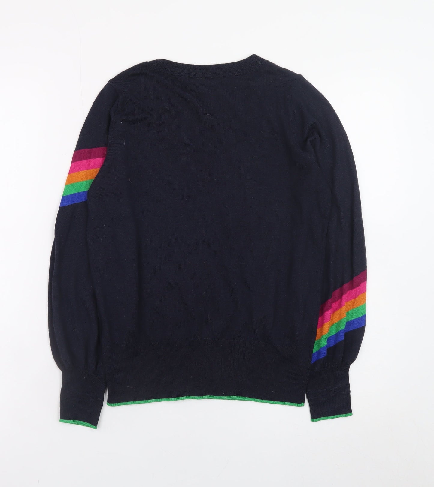 Next Petite Women's Blue Rainbow Stripe Knit Jumper Size S