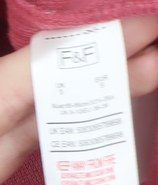 F&F Womens Pink Fleece Button Up Shacket Small Long Sleeve Casual
