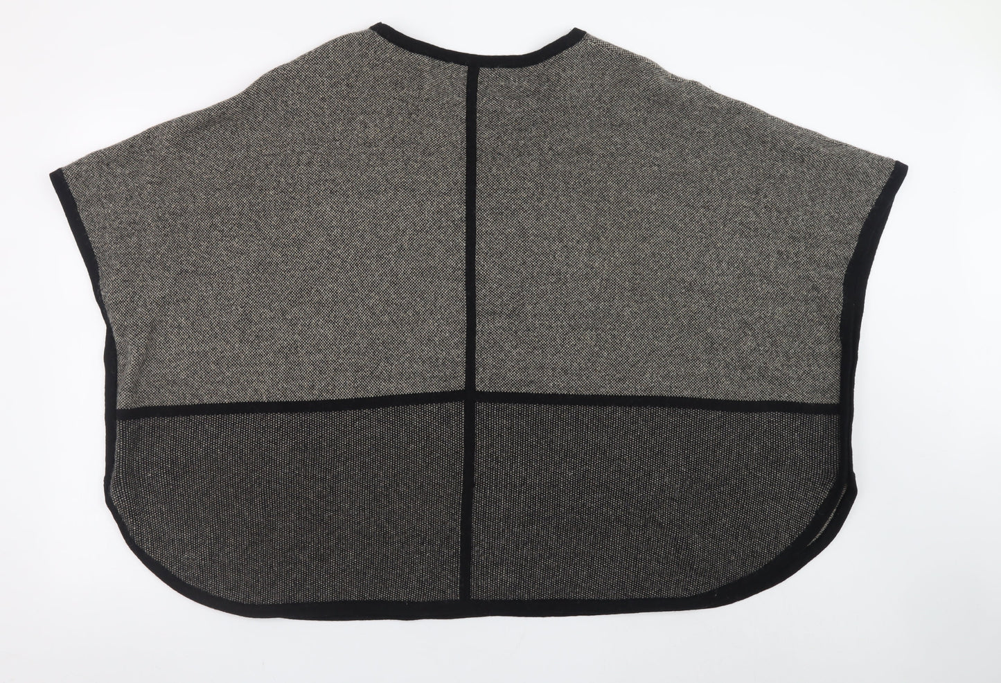 Viyella Petites Grey Merino Wool Cape Women’s M/L Relaxed Knit Jumper