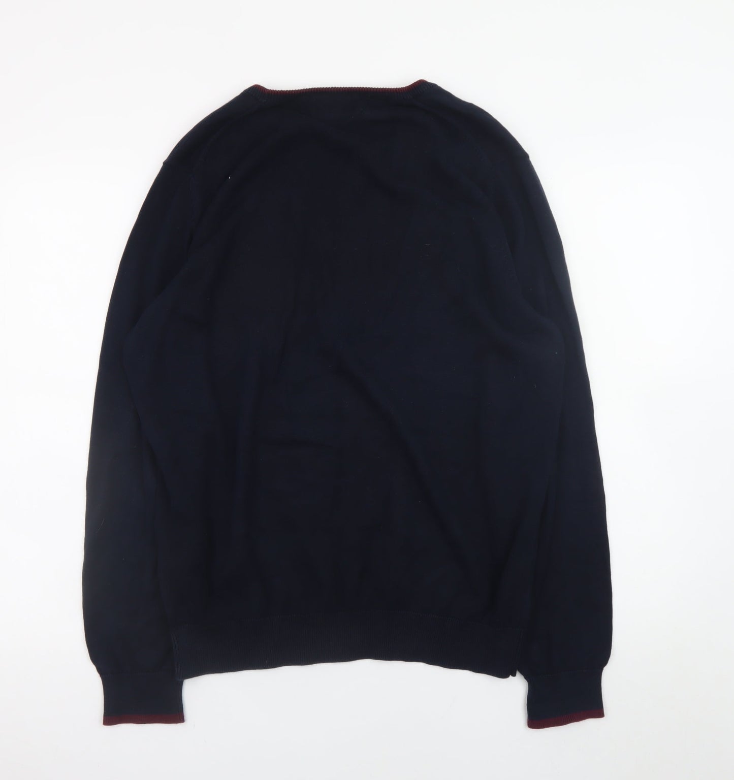 Ben Sherman Men's Black Cotton Crew Neck Pullover Jumper L