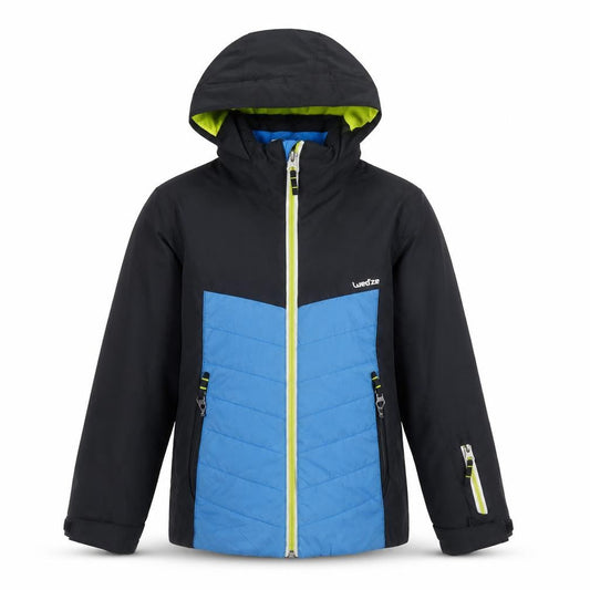 Wedze Boys Blue Black Ski Jacket 8 Years Hooded Insulated Winter Coat