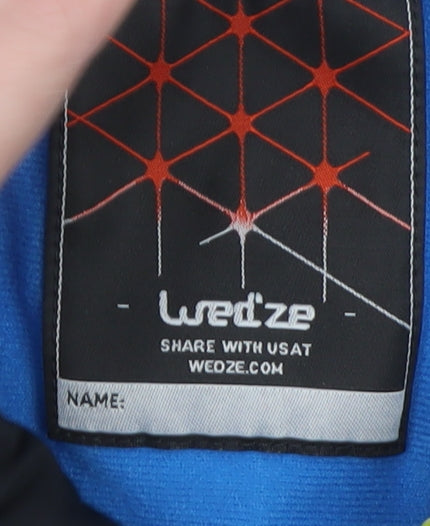 Wedze Boys Blue Black Ski Jacket 8 Years Hooded Insulated Winter Coat