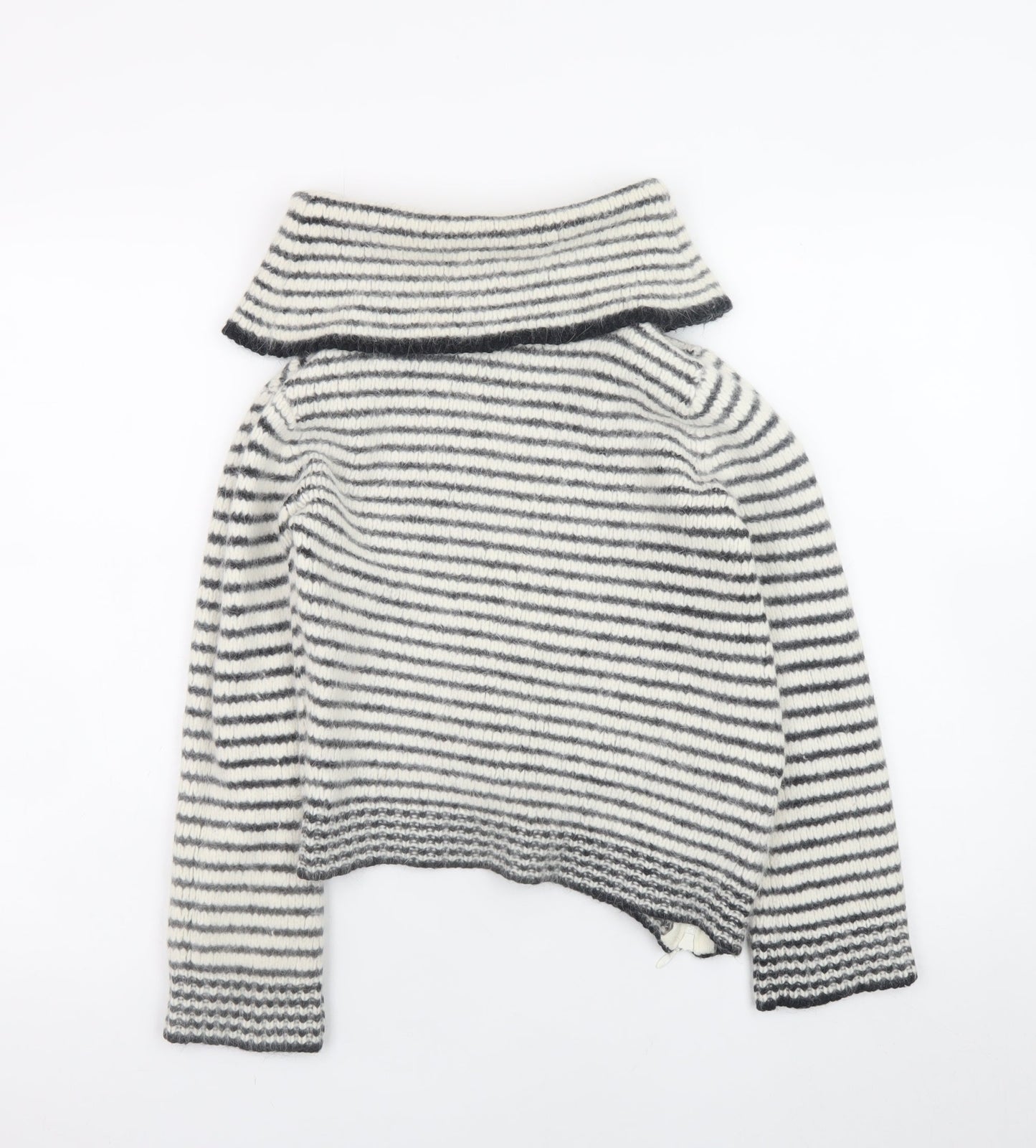 Topshop Women's Striped Cowl Neck Wool Blend Pullover Jumper Size 12