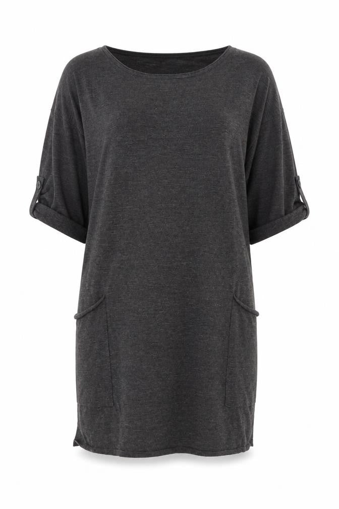 Poetry Women’s Grey Wool T-Shirt Dress UK 10 Short Sleeve Knit