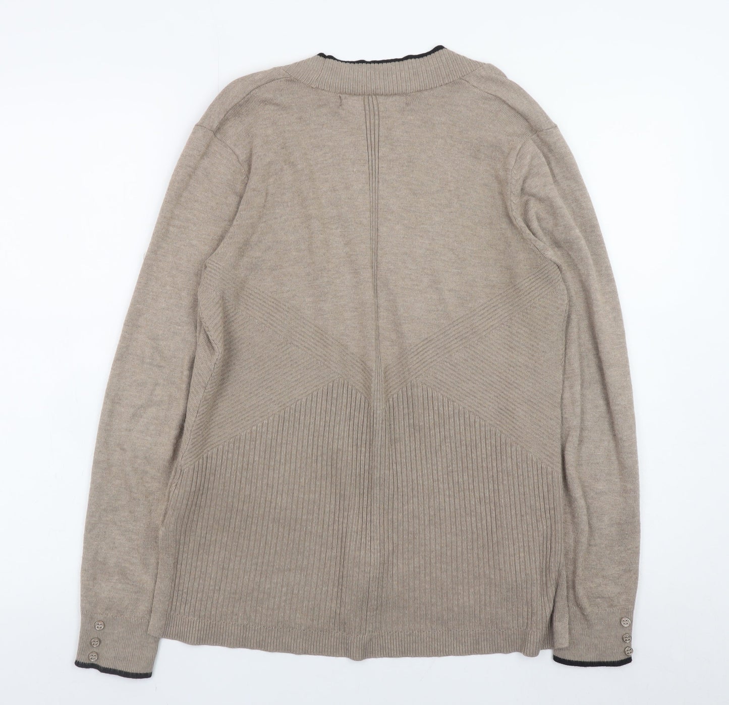 Love Scarlett Women Beige V-Neck Knit Cardigan Small