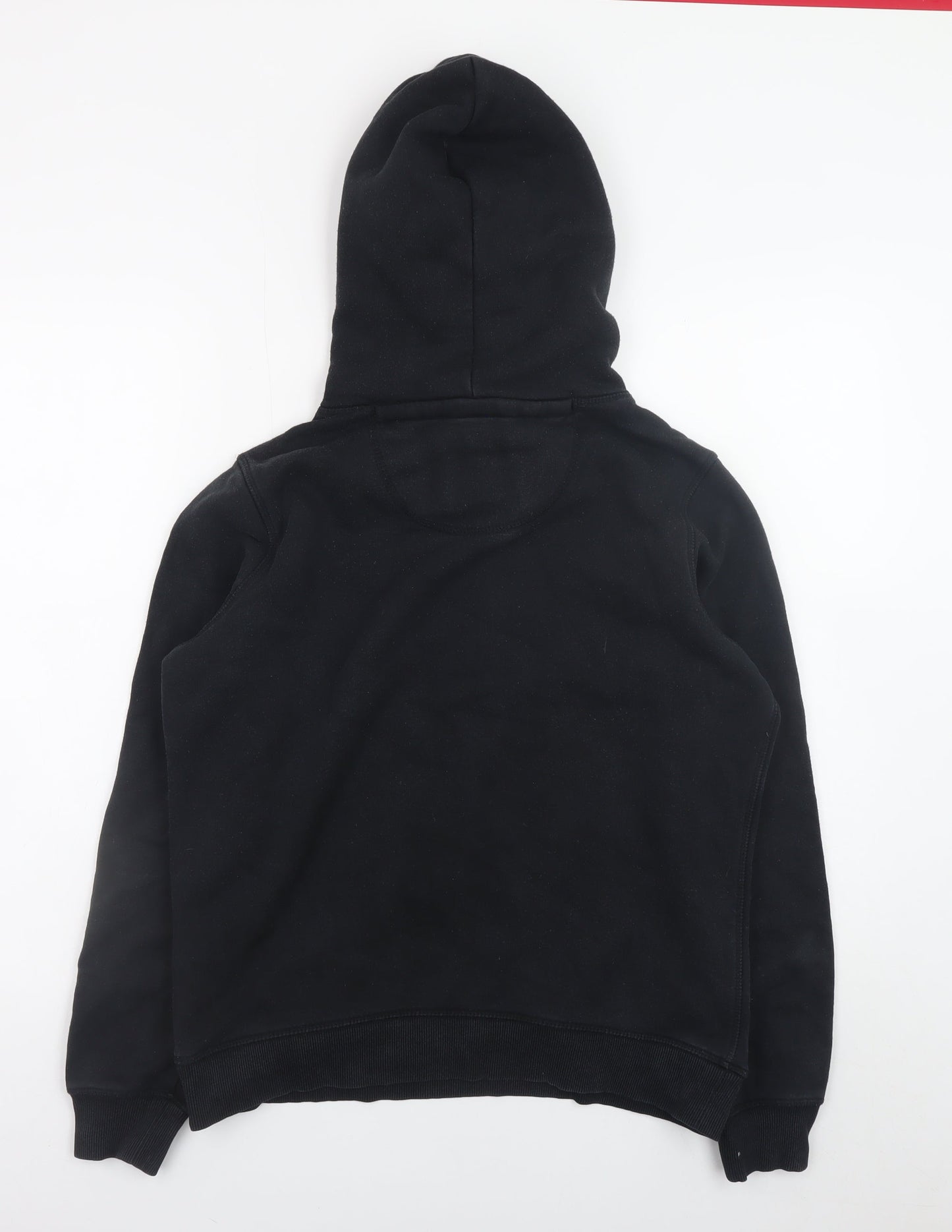 Jack Wills Womens Black UK 12 Pullover Hoodie with Logo Print
