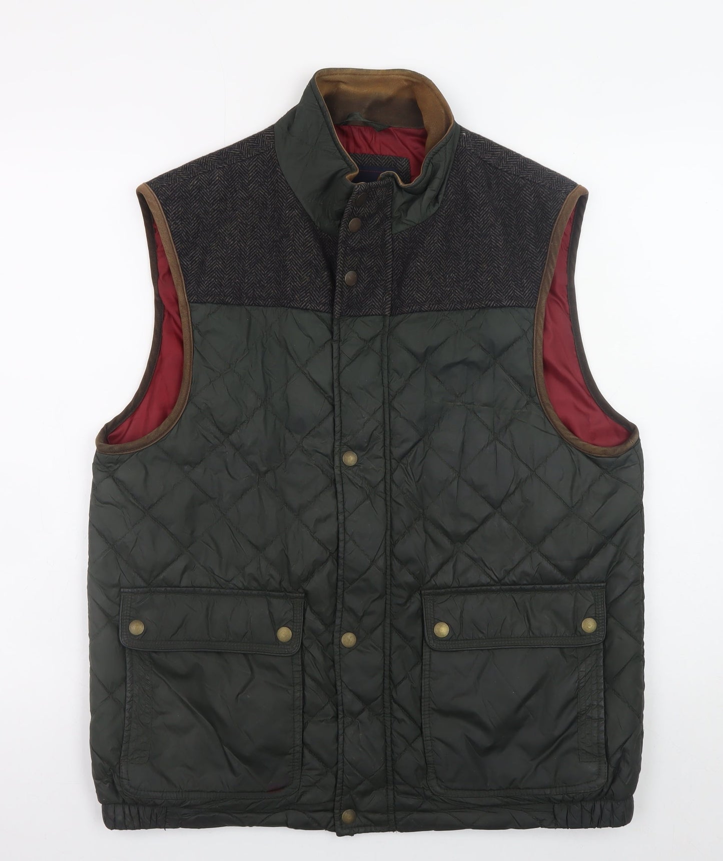 Marks and Spencer Blue Harbour Men's Green Quilted Waistcoat M