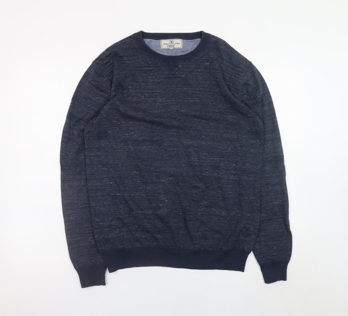 Next Men's Blue Cotton Blend Crew Neck Jumper Size L
